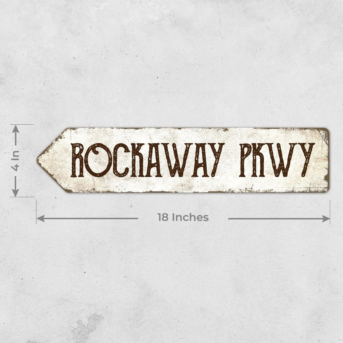 Rustic Custom Sign, Personalized Left Directional Metal Composite Street Sign for Indoor and Outdoor Use 4x18 Inches, ACM Made in The USA