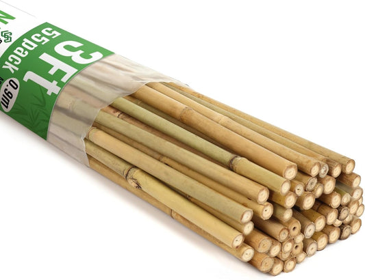SWANGSA 55 Pack Bamboo Stakes for Plant 3 Feet, Bamboo Sticks for Garden Plant Support Stakes Poles for Tomatoes, Beans, Flowers, Potted Plants, Indoor and Outdoor Climbing Plants