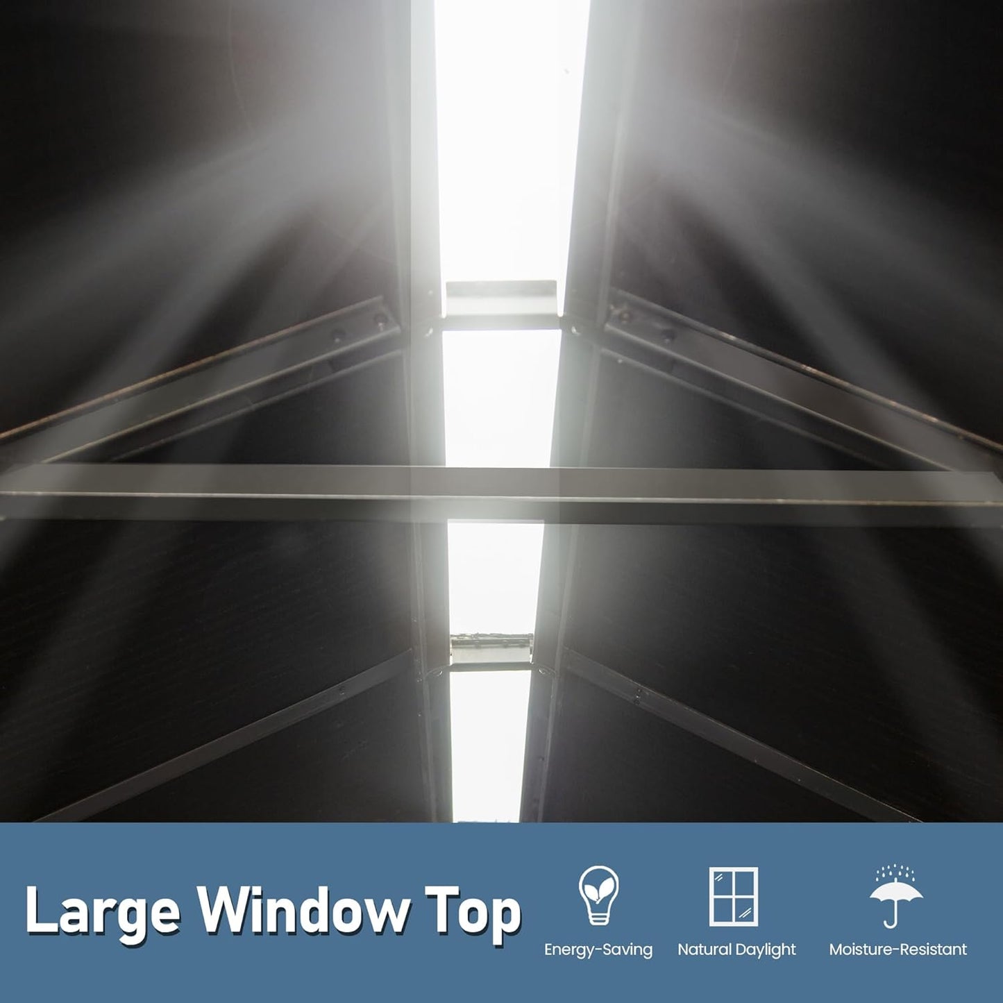 Domi 8x10 FT Outdoor Resin Storage Shed, All-Weather Double-Wall Garden Shed for Backyard, Lawn Tools, Bike, Mower & Pool Equipment with Lockable Doors, Ventilated Roof, Grey