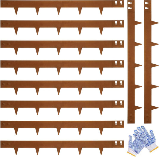 Corten Steel Edging 5 Inch 10 Packs Steel Landscape Edging 40 Inch Strips Hammer in Landscape Edging Metal Garden Edging Landscaping for Yard Lawn Outdoor Flower Plant by GZGNEEVL