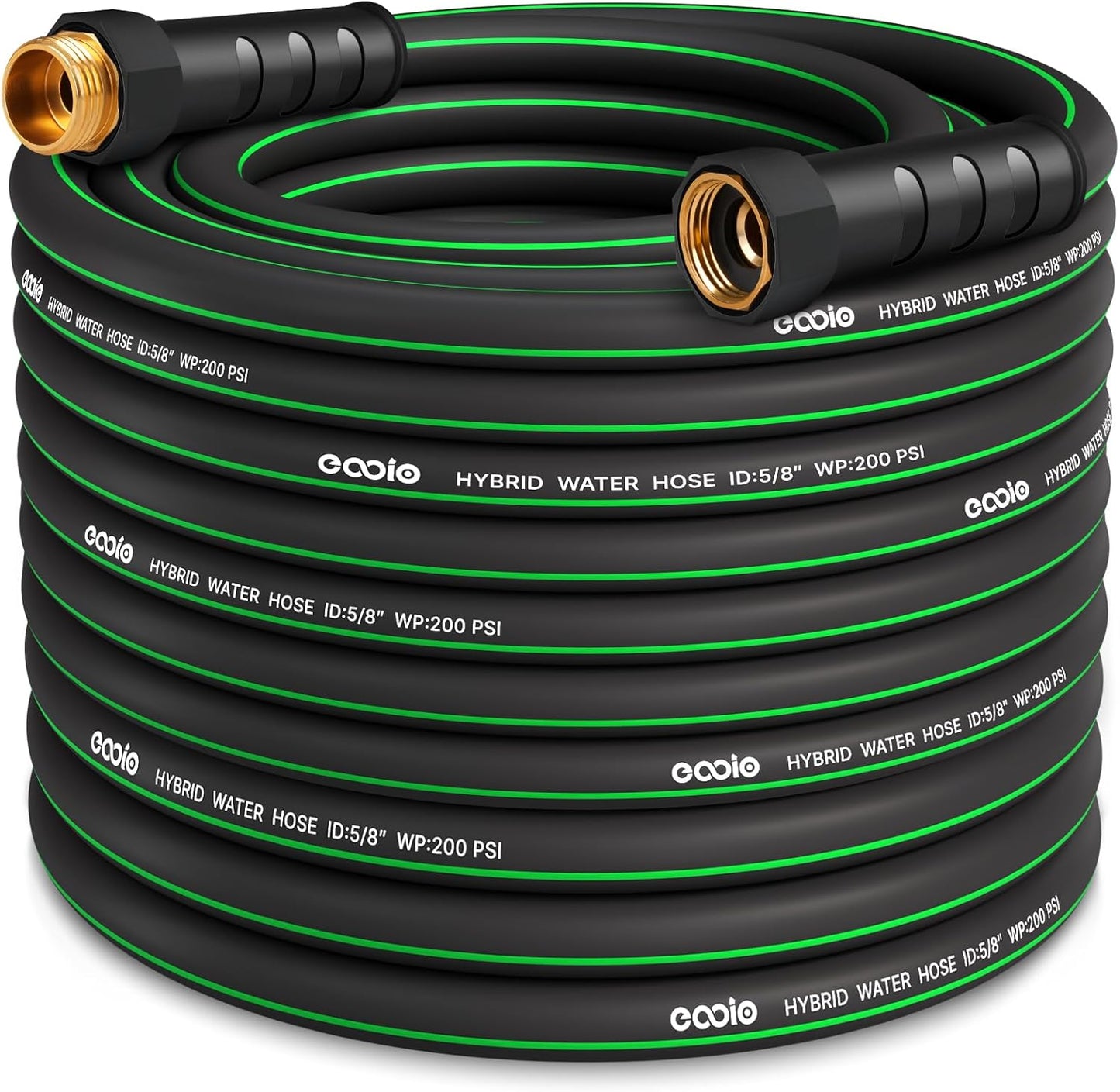 Heavy Duty Garden Hose 100ft, NON-EXPANDABLE Flexible Water Hose, Kink Resistant Lightweight Hybrid Hose, Leakproof Hose Male to Female Fittings