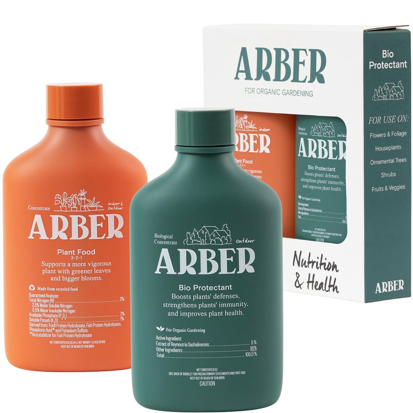 Organic Food & Fertilizer – Liquid Nutrients for Houseplants, Indoor & Outdoor Growth, House Fertilizer for Vegetables, Flowers, Monstera, Bougainvillea, Money Tree - (Organic Nutrition & Health Set)