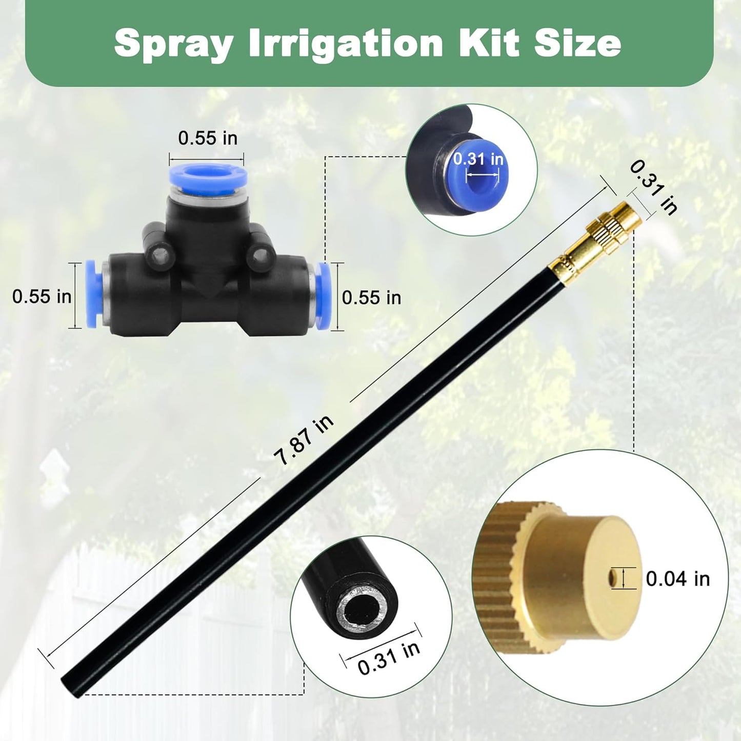 16.4Ft Drip Irrigation System, Automatic Garden Irrigation System with 360-degree Bending Dropper, Atomizing Watering Misting System with Copper Nozzle for Garden Plant Lawn Patio(5 Nozzles)
