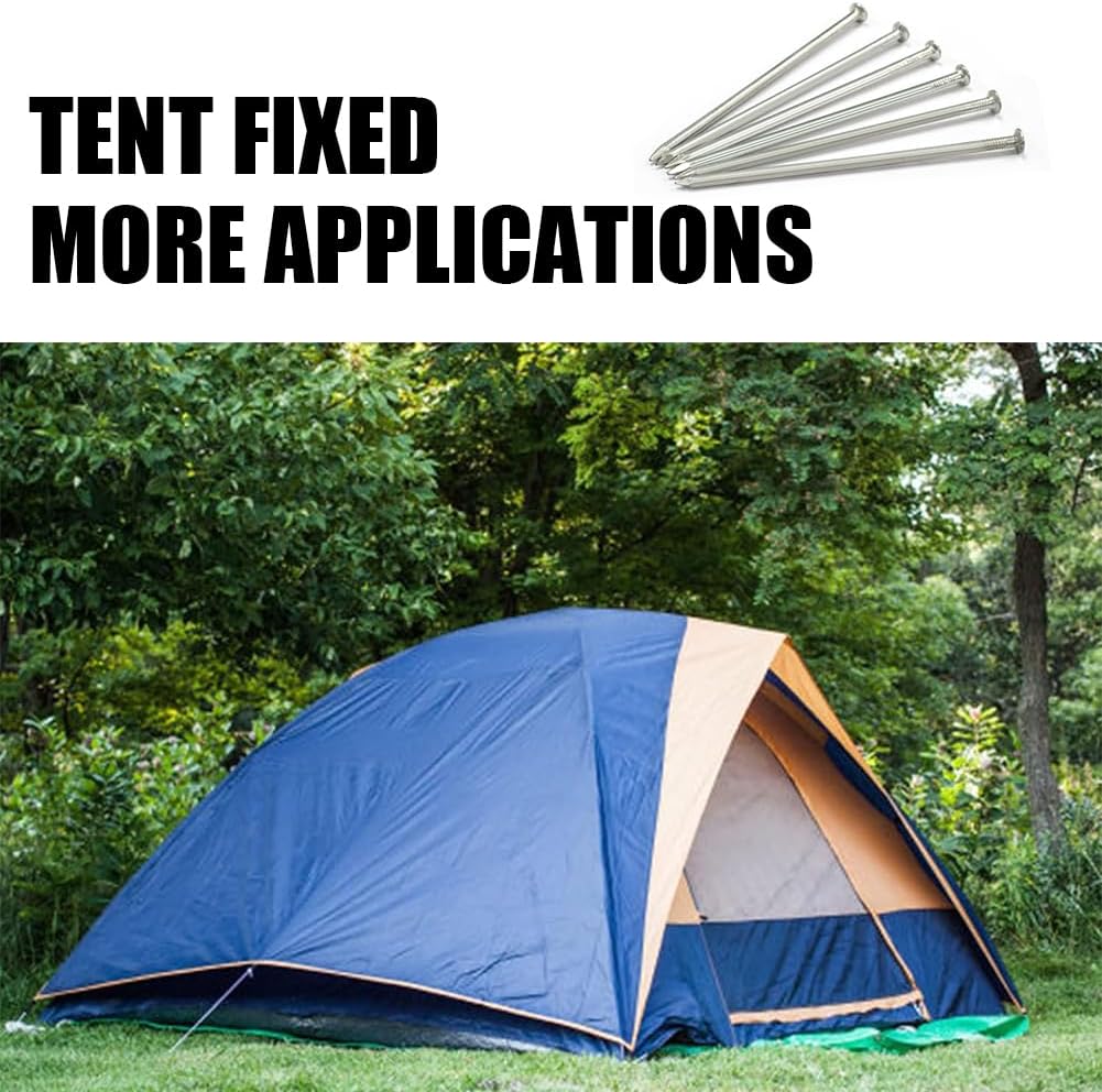 Landscape Staples 75 PCS Metal Heavy Duty Garden Stakes Artificial Turf Stakes for Paver Edging Weed Barrier Fabric Holding Fence Rust Proof Sod Pins Stakes and Carpentry Tent 6 Inch Silver