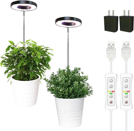 yadoker Plant Grow Light, LED Growing Light Full Spectrum for Indoor Plants,Height Adjustable, Automatic Timer, 5V Low Safe Voltage,Idea for Small Plant Light