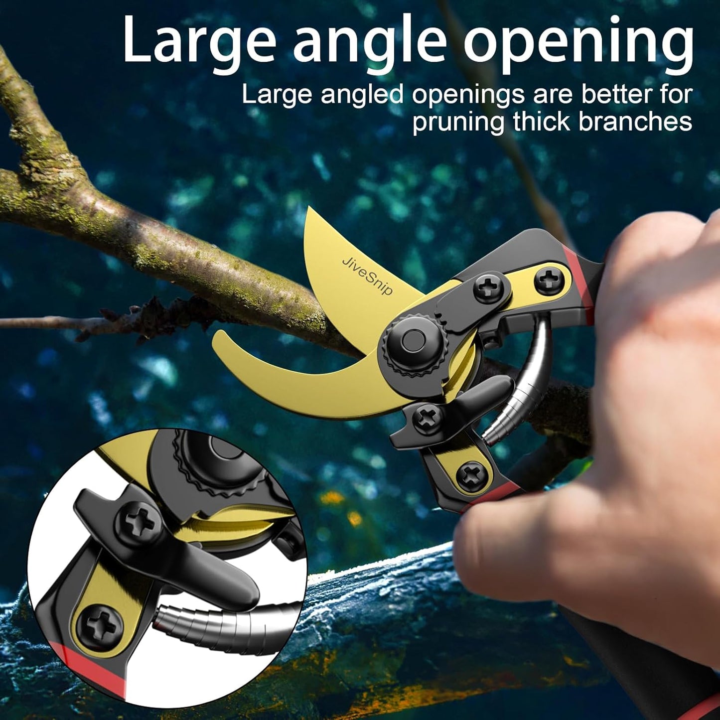 Professional Titanium Garden Shears Adjustable Opening Size Professional Bypass Pruning Shears for Plants, Hedges, and Flowers（Includes Scissors + Blade）