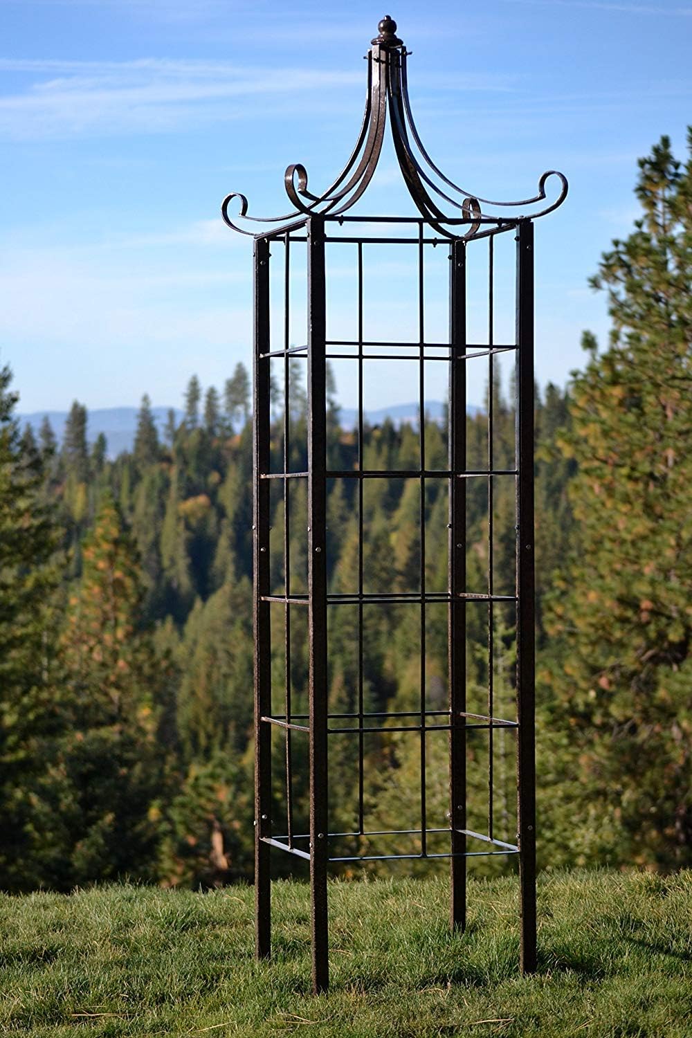 H Potter Trellis Obelisk for Climbing Plant Large Garden Wrought Iron Ornamental for Patio Deck