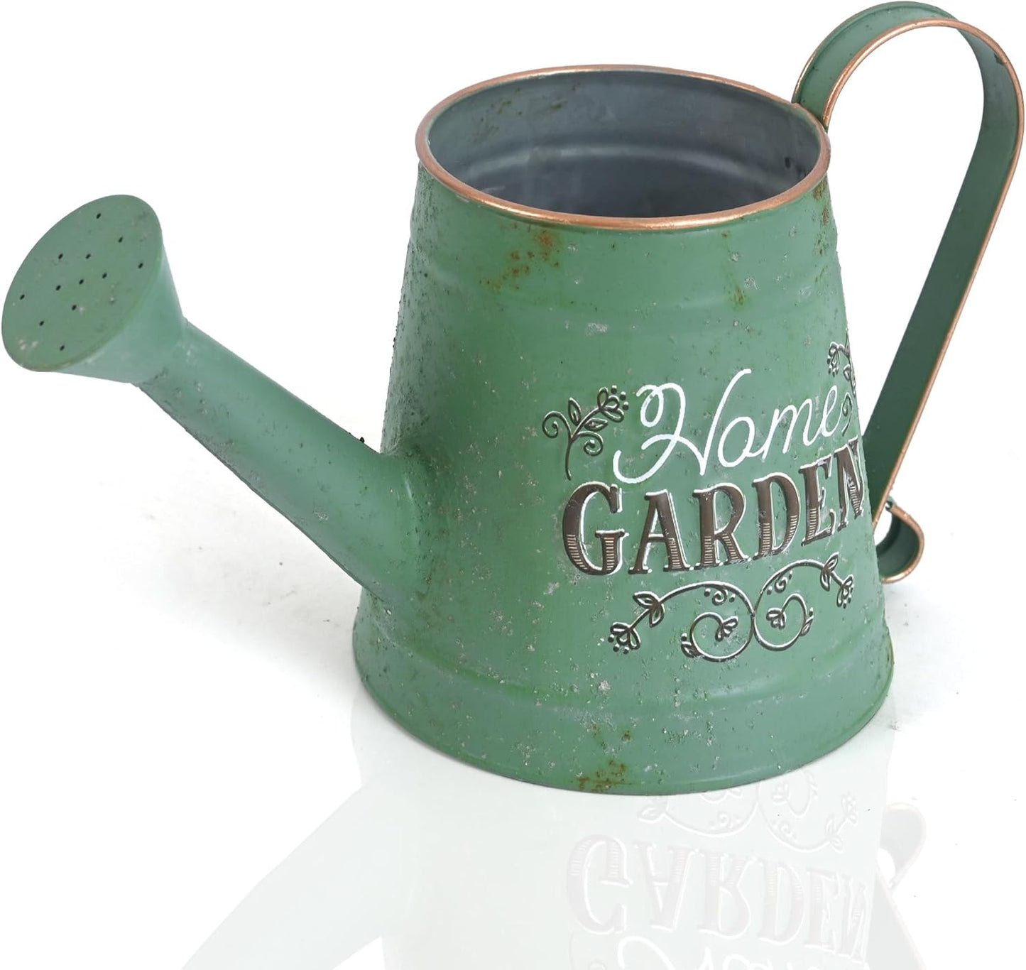 Cute Small Watering Can Indoor Plants Garden Metal Decorative Watering Cans for Outdoor Plants Bonsai Outdoor Garden Flower Decorative (Green, 1.5L, 50.7 Oz)