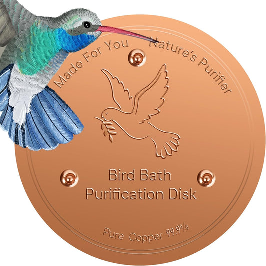Bird Bath Copper Plate Disk 99.99% Pure Copper Cleaning Disk Stable Triple-Point Support Outdoor Bird Bowl, Pure Copper Bird Bath Purification Tray, Suitable for All Seasons