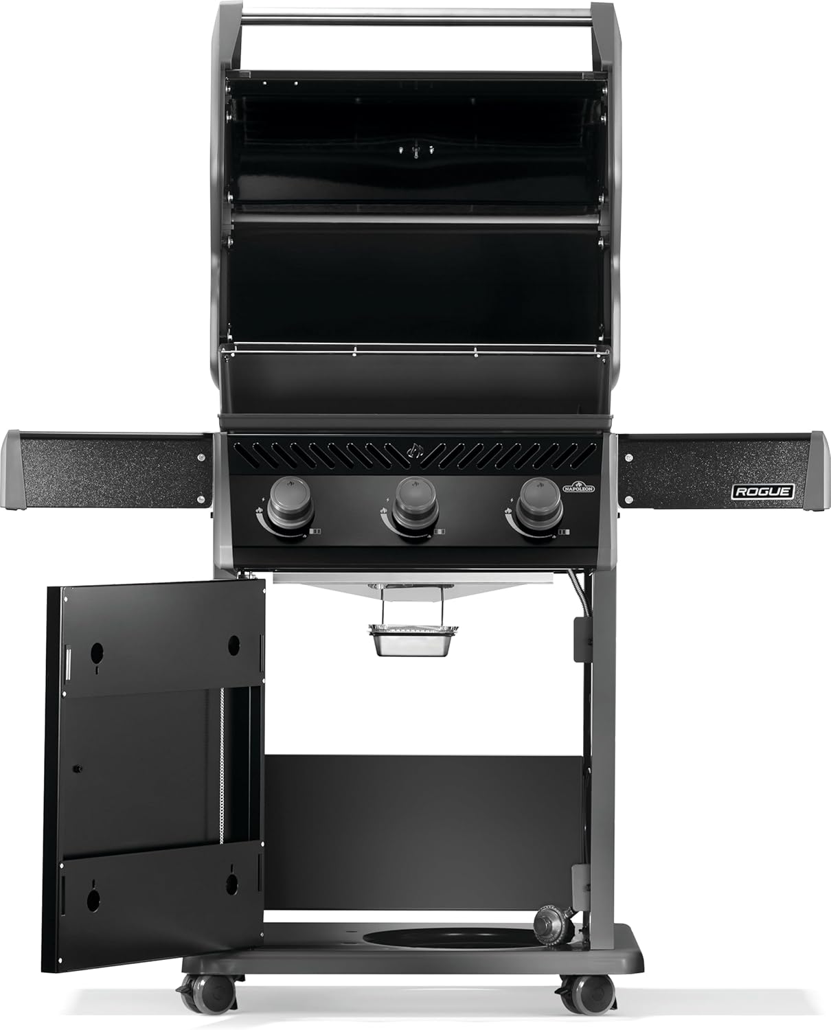 Napoleon Rogue 425 Propane Gas Grill, Black, Durable 3-Burner BBQ