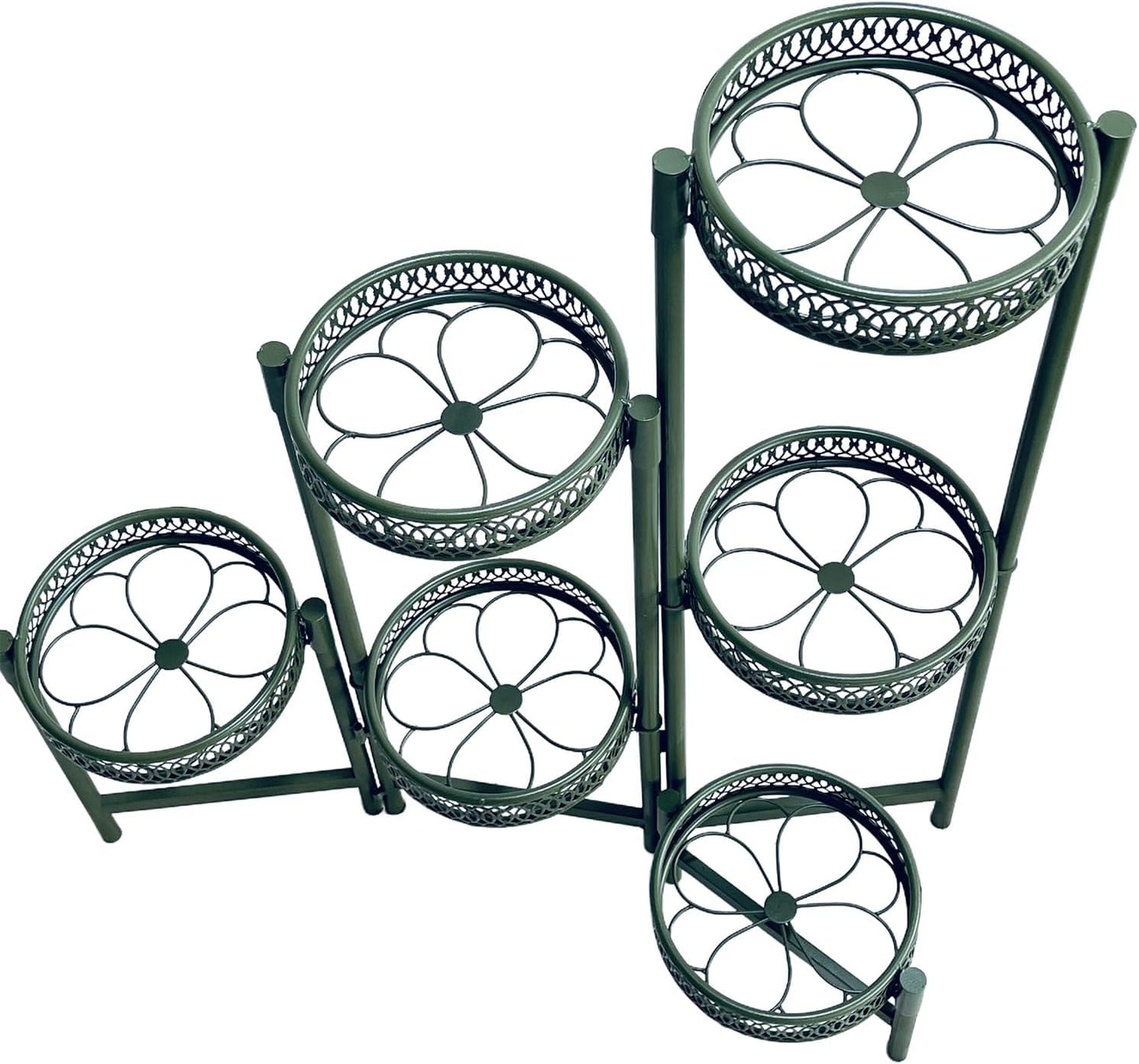 Metal Plant Stands Indoor Outdoor, 6 Tier Plant Stand Corner Plant Shelf, Folding Tall Plant Rack, Heavy Duty Iron Flower Display Holder Stand for Living Room Patio Porch Balcony - GreenFlower