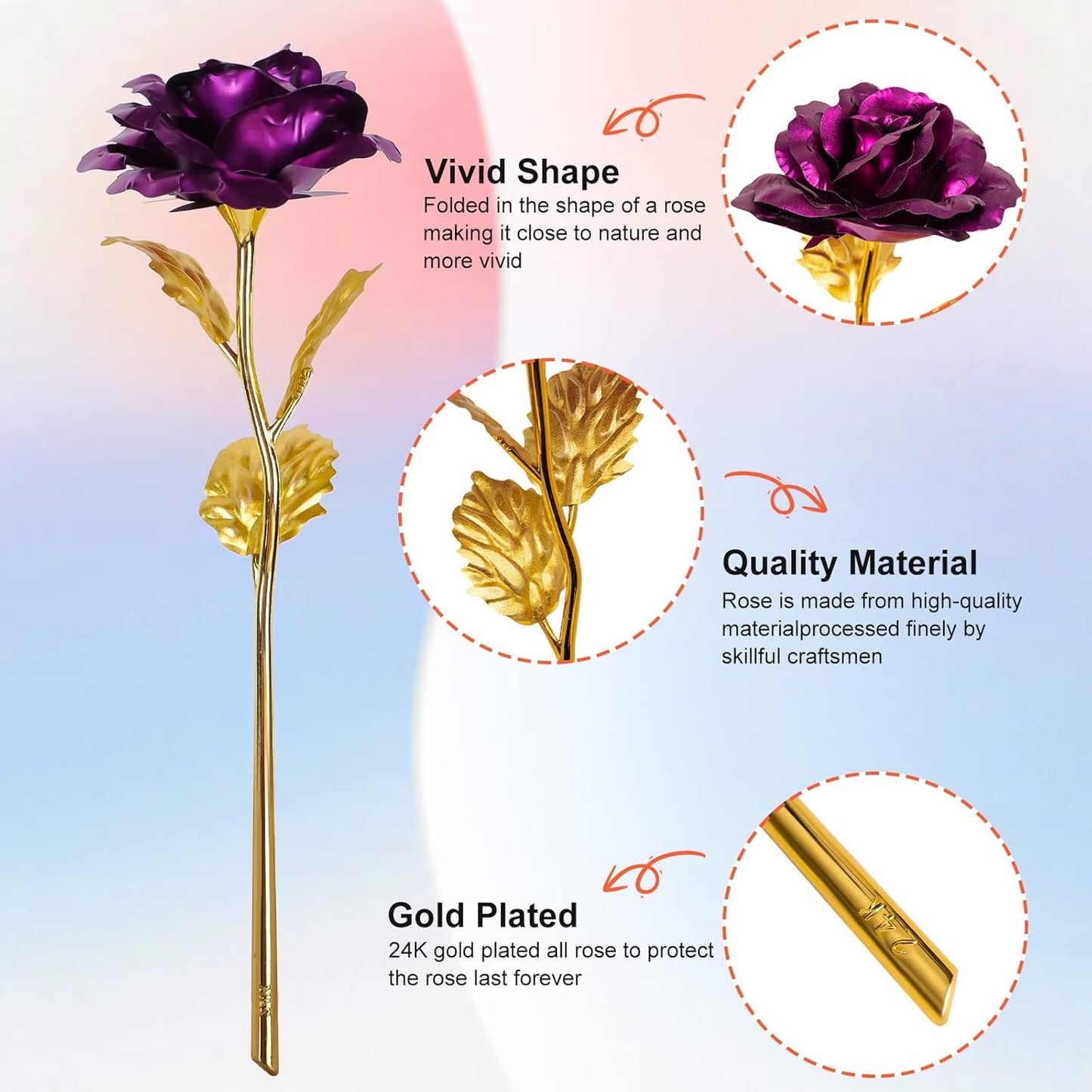 Mothers Day Mom Gifts for Women Birthday Gifts for Women Galaxy Rose Glass Flowers Forever Eternal Roses Artificial Flowers Gifts for Grandma Wife Daughter