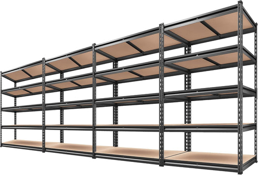 REIBII 2000LBS Garage Shelving Heavy Duty 72''H Storage Shelves 5 Tier Heavy Duty Shelving, Adjustable Metal Shelves for Garage Pantry Closet Kitchen Basement 35.5" W x72 H x 15.8" D, 4 Pack