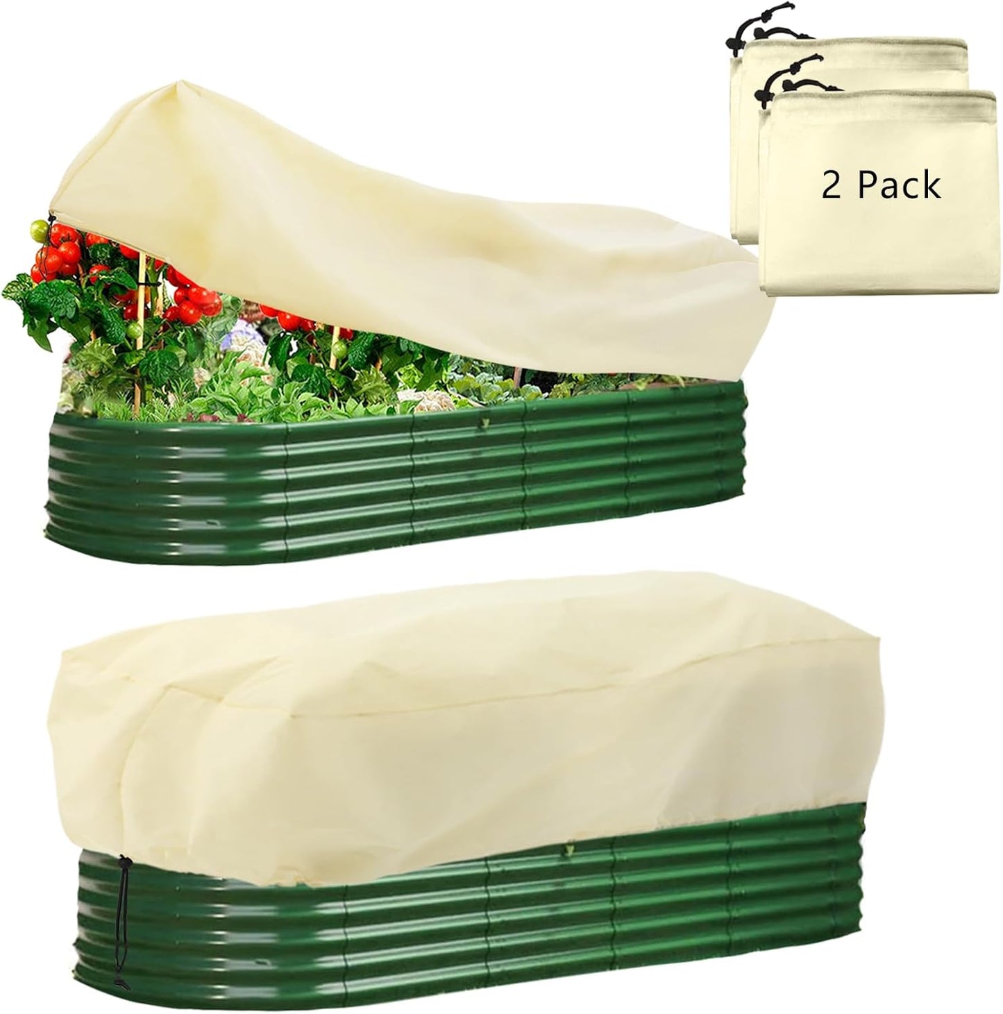 Rectangular Plant Protection Blanket, Winter Outdoor Garden Frost Protection, 2 Pieces, 78.7 x 39.3 x 17.7 Inches