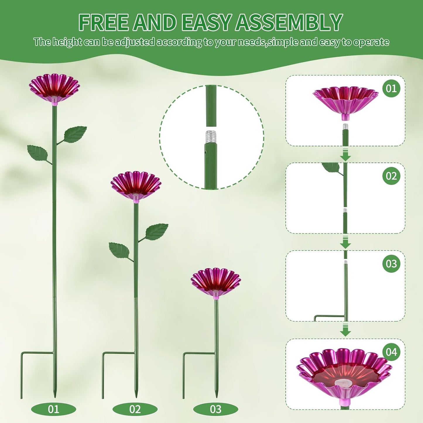 Bee Watering Station, 4 Pcs Metal Bee Water Feeder for Garden, Pollinator Water Feeder for Bees and Butterflies for Thirsty Pollinators（Red, Yellow, Blue, Green）