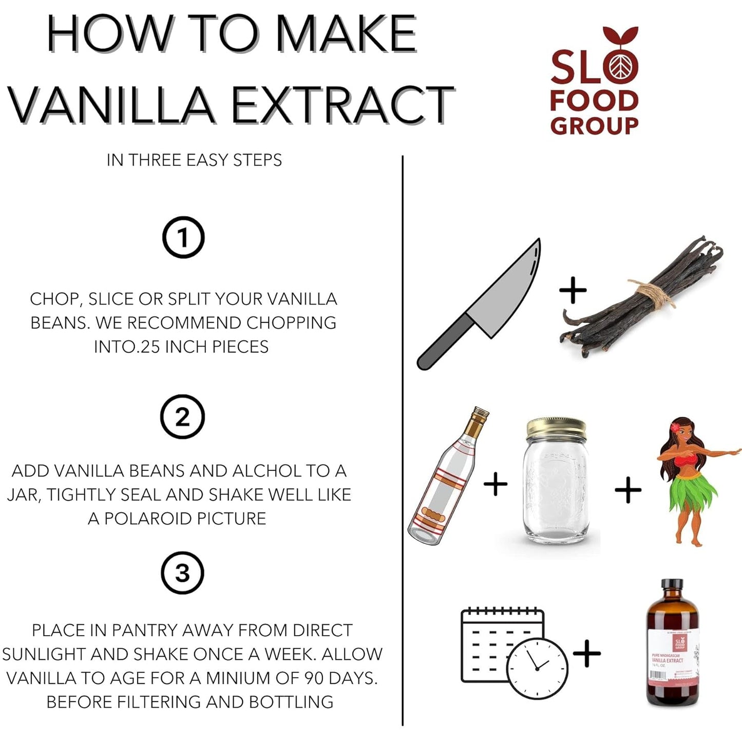 Slofoodgroup Gourmet Vanilla Beans, 8 Ounces Grade A Ugandan Vanilla Pods, Vanilla Beans For Cooking, Baking and Homemade Vanilla Extract