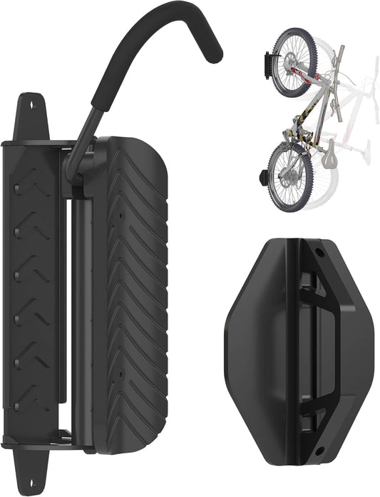 suptek Swivel Bike Wall Mount: Heavy-duty, space-saving vertical bike rack with 120° rotation, supports up to 132 lbs. Easy to install for road bikes, MTBs, and more.