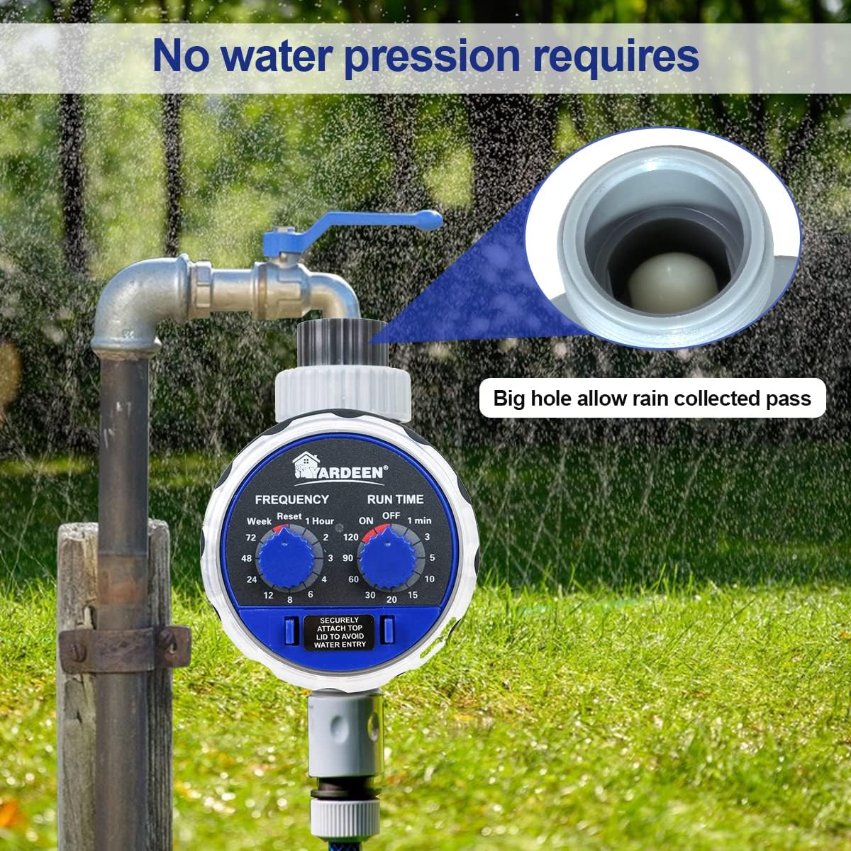 Water Timer Electronic Hose Sprinkler Garden Irrigation Controller Two Dial,No Water Pressure Required