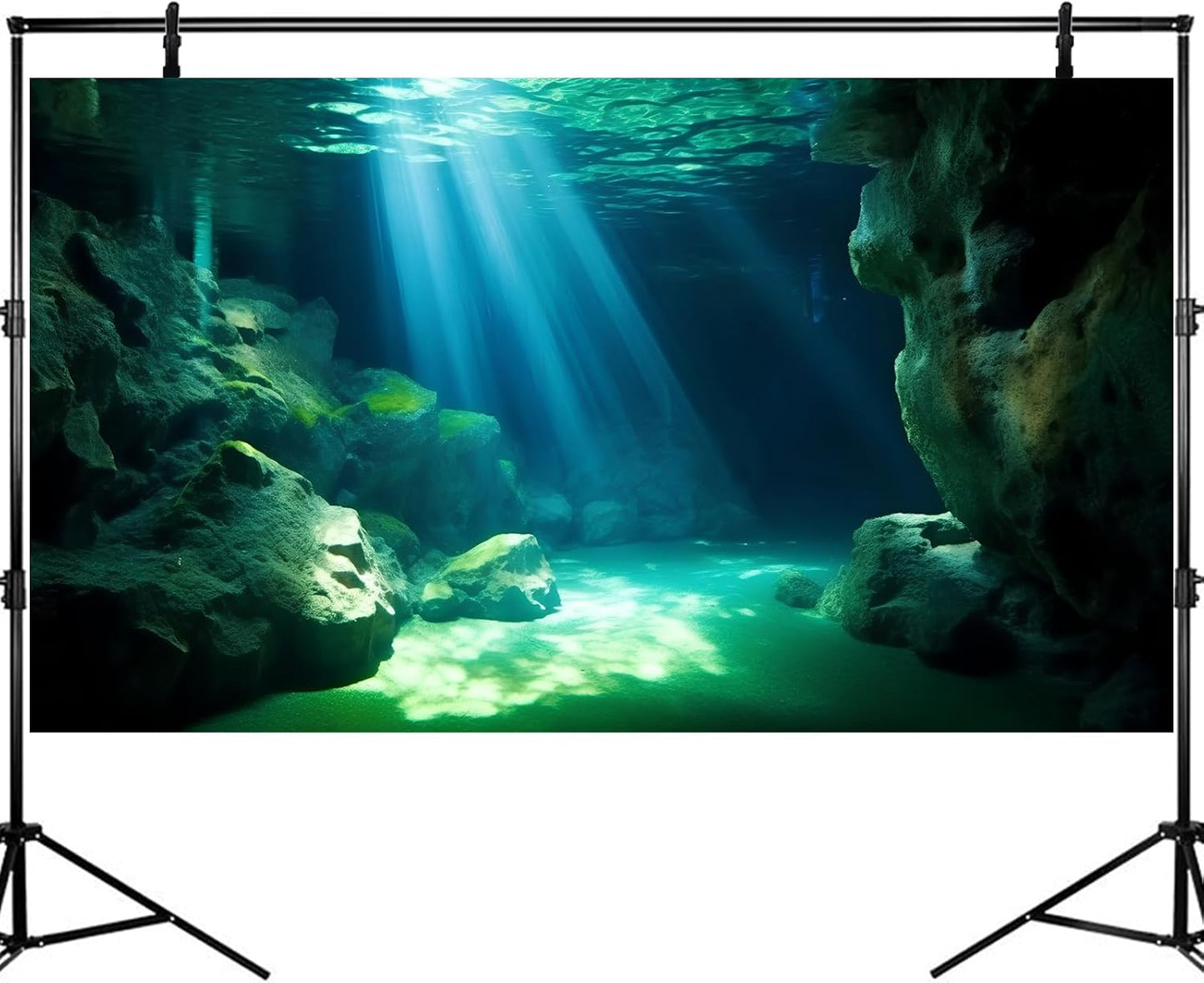 Underwater Fish Tank Background Under The Sea Cave Style Aquarium Background Ocean Floor Cave Sunlight Fish Tank Backdrop Tropical Fish Aquarium Terrarium Backgrounds Decorations 72x24in