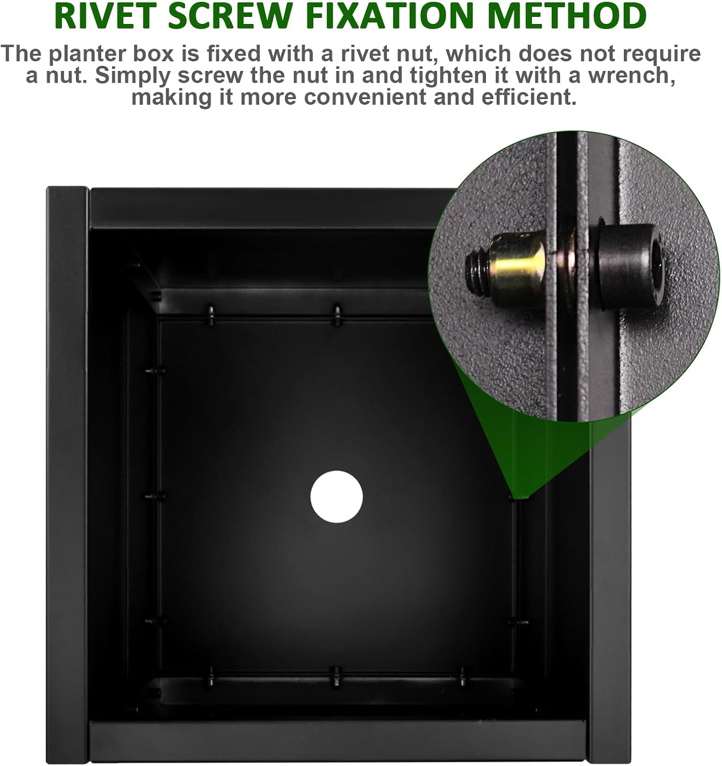 Steel Planter Box 24"x24"x25", Square Metal Planter Box Indoor&Outdoor, Steel Planter Heavy Duty for Commercial and Residential Use