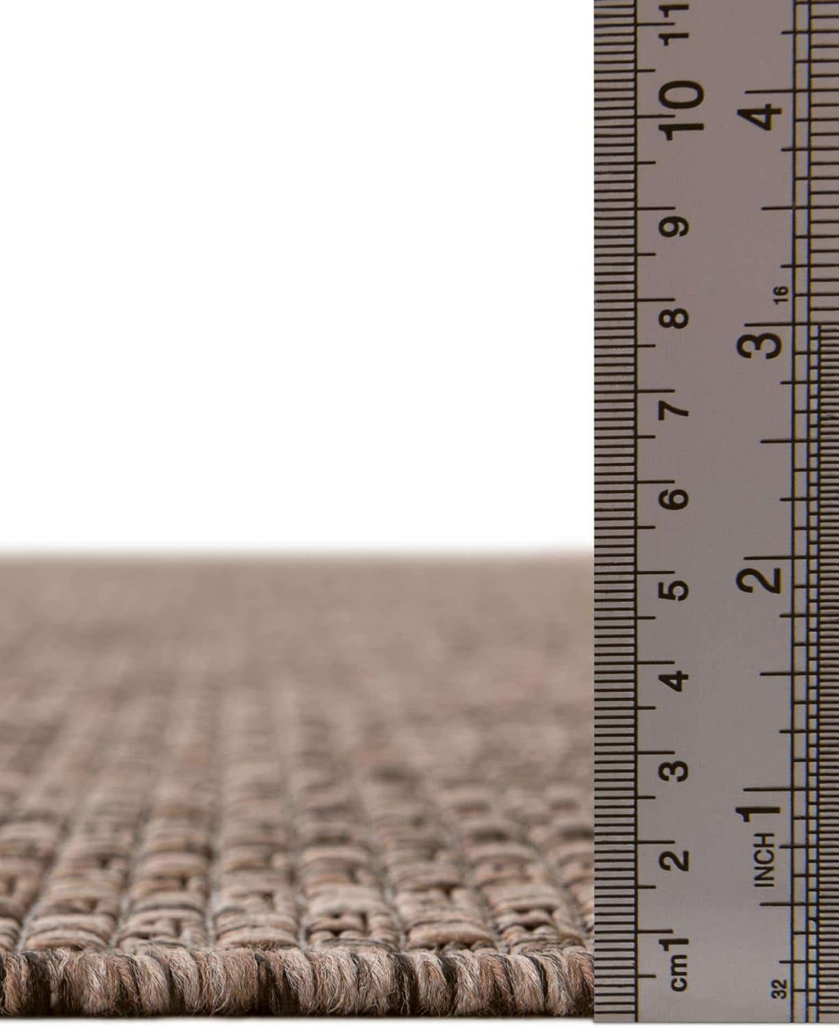 Unique Loom Outdoor Solid Collection Area Rug (2' x 8' Runner Light Brown/Ivory)