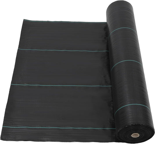 PioneerWorks 6.5ft x 330ft Weed Barrier Landscape Fabric Heavy Duty, Premium 3.2oz Ground Cover Weed Block Gardening Mat, Easy Setup & Superior Weed Control