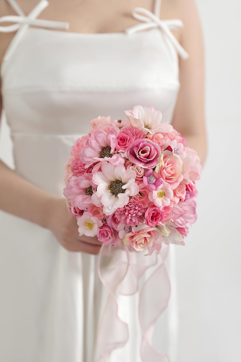 Serra Flora Faux Flower Heads Mini Artificial Flower Heads Fake Flowers Multicolor Small Silk Daisy Peony Flower Heads for Craft Garland Wedding Party DIY Home Decoration