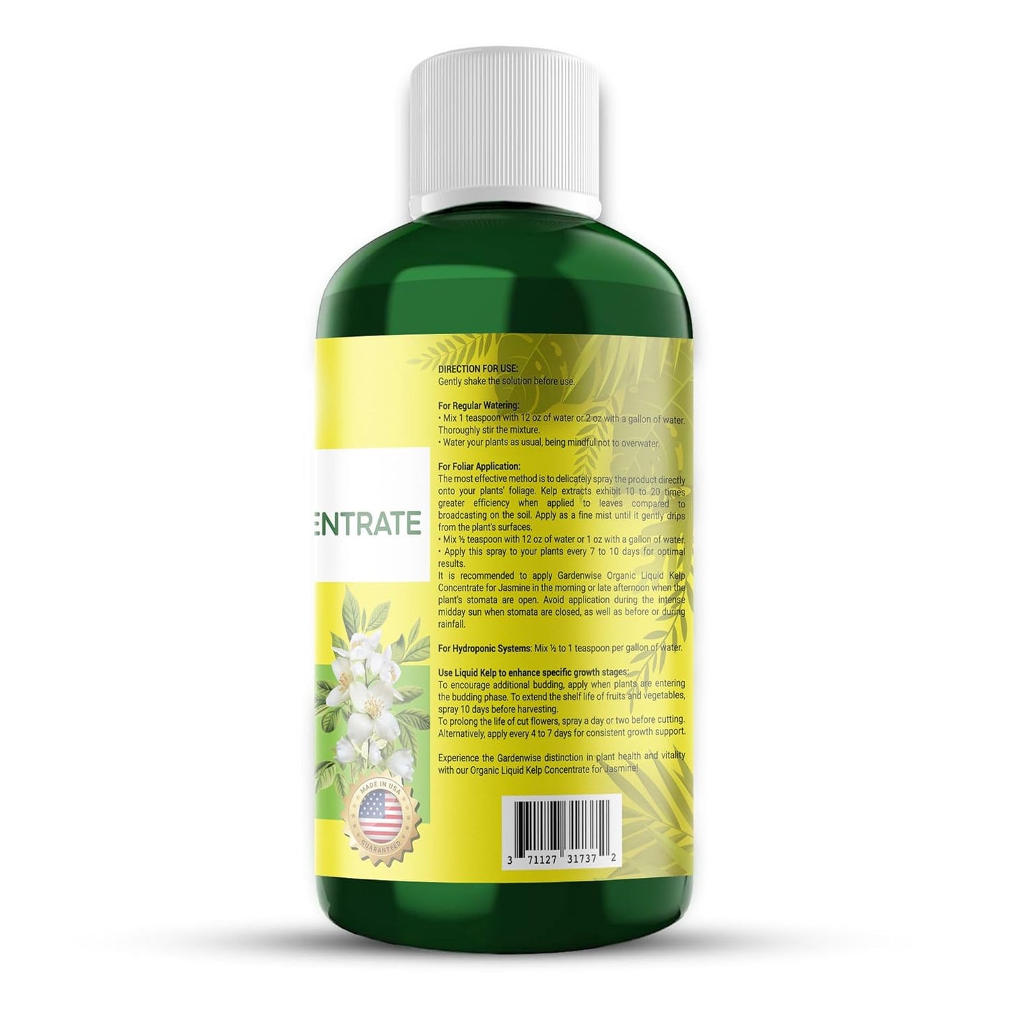 Organic Premium Kelp Seaweed Fertilizer for Jasmin - Liquid Fertilizer - Liquid Plant Food - Nutrient-Rich Soil Enhancer - Natural Plant Food for Jasmin (8 OZ)