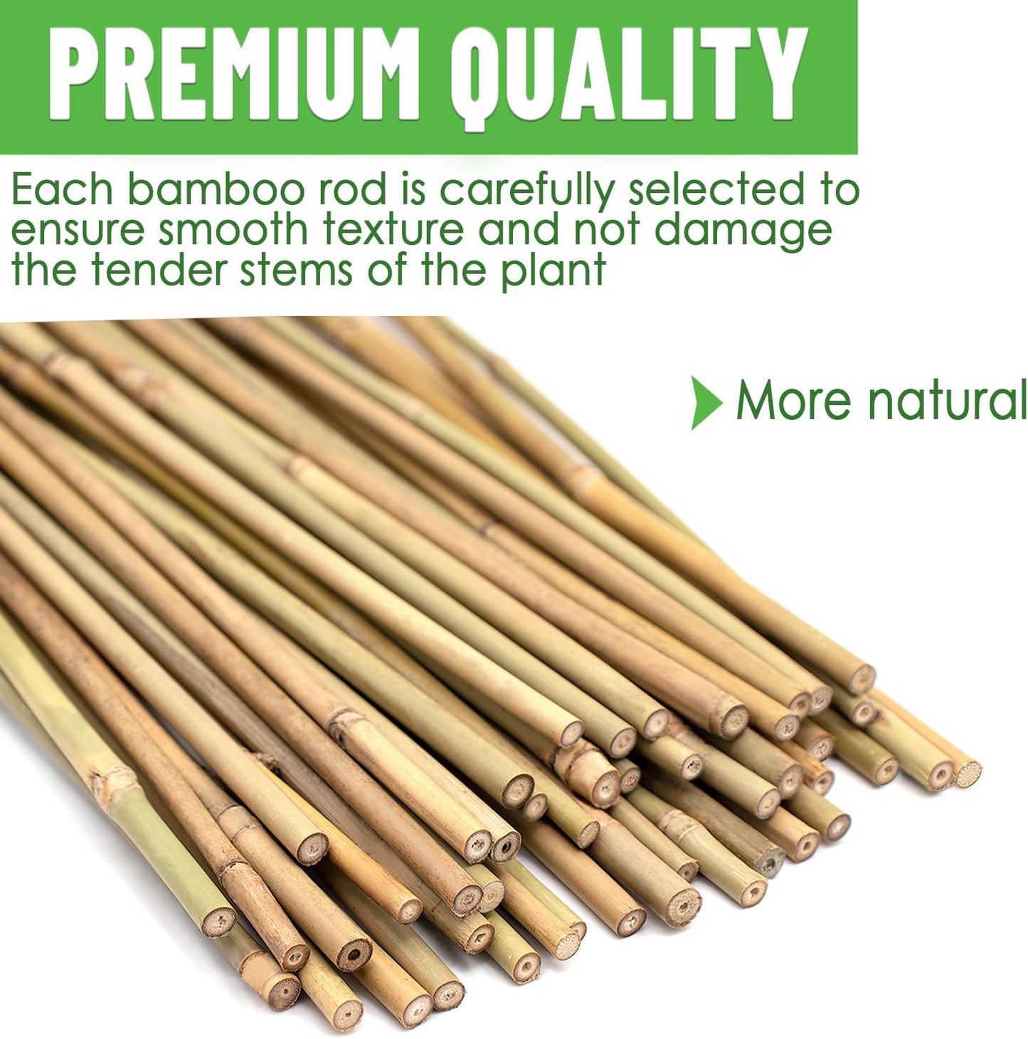 35Pcs Plant Stakes,Premium Natural Bamboo Garden Stakes,Bamboo Sticks Support for Indoor and Outdoor Plants,Tomato,Vegetables Beans,Potted and Climbing Plants