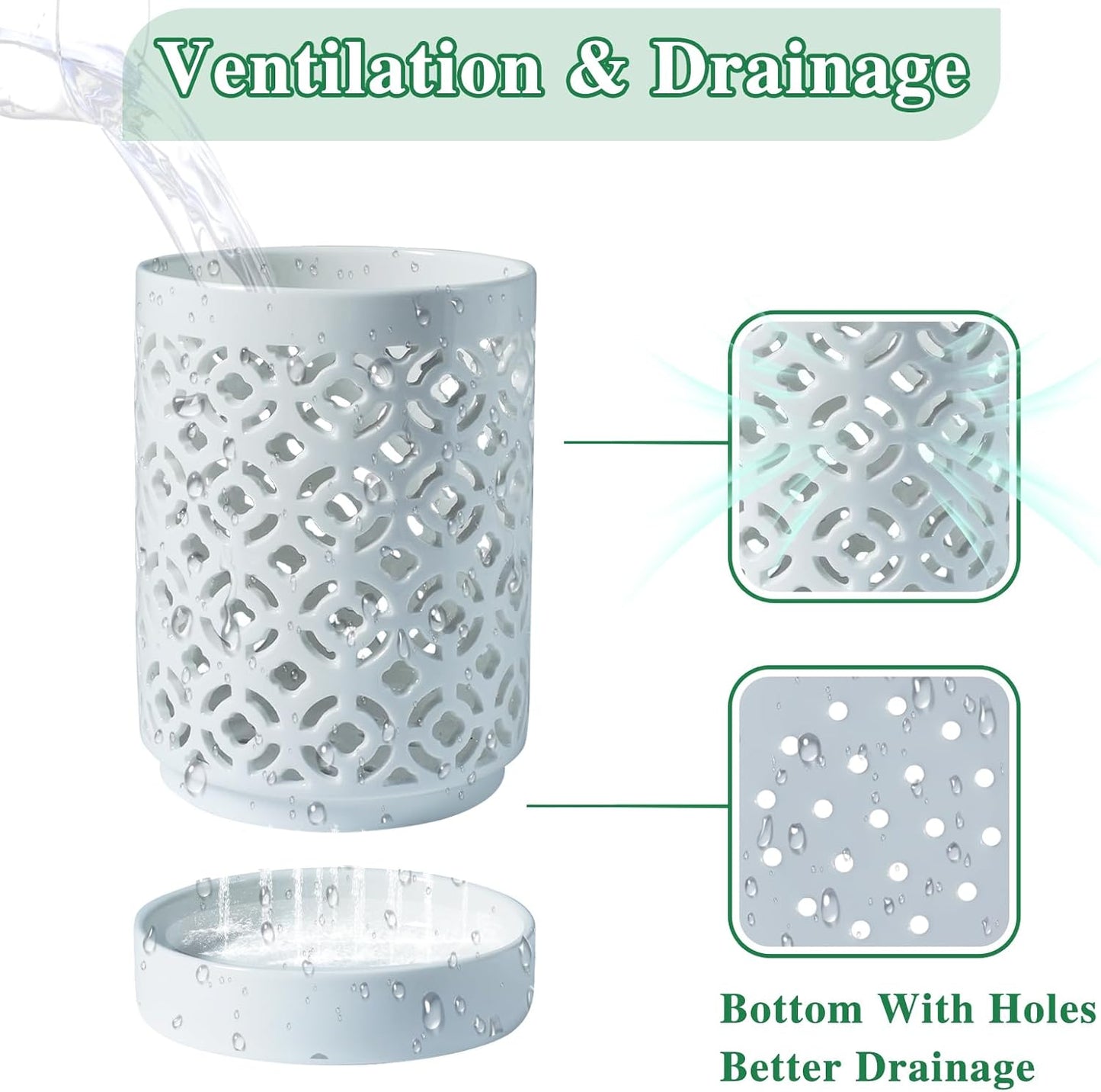 Orchid Pot 4 Inch, Orchid Pots with Holes & Saucers for Repotting, Breathable Slotted Orchid Pots Flower Plant Nursery Pot White