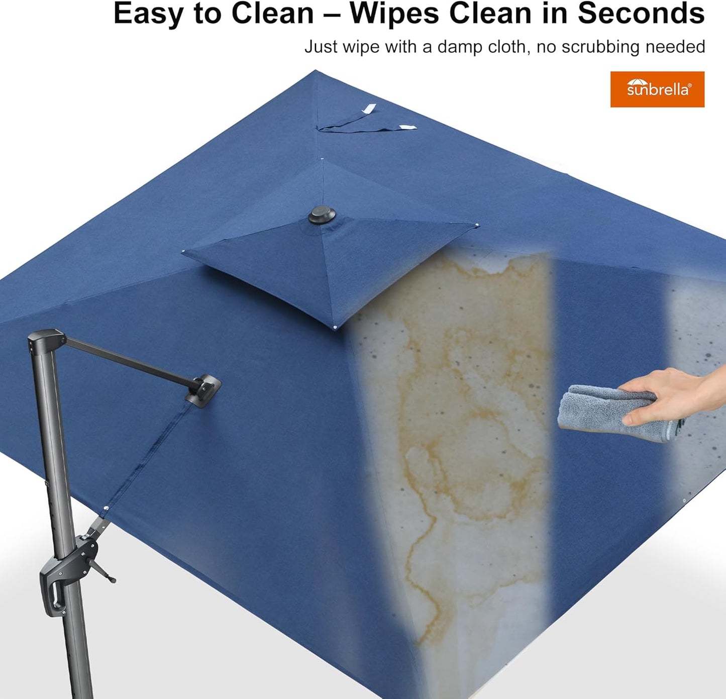 PURPLE LEAF Cantilever Umbrella Outdoor 10' X 13' Double Top Large Rectangle Heavy Duty 360° Rotation Offset Sun Shade Umbrella for Garden Patio Deck Pool Backyard Spectrum Indigo