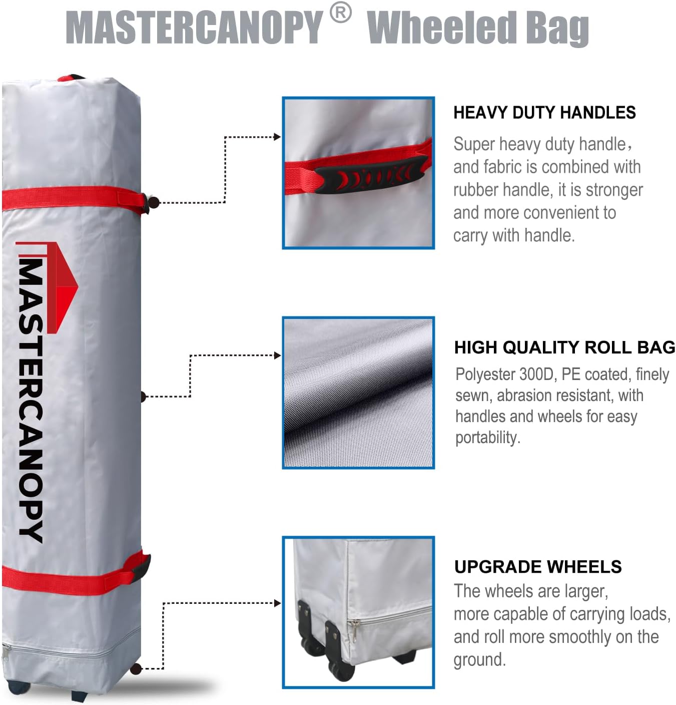 MASTERCANOPY Durable Pop-up Canopy Tent with Roller Bag (10x10, Khaki)