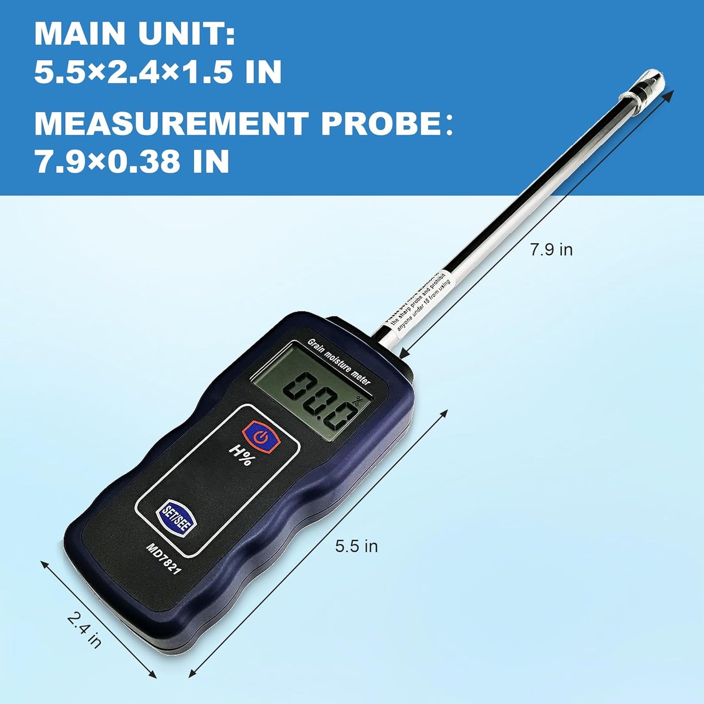 Grain Moisture Meter High Precision Grain Moisture Tester with Temperature Compensation Portable Seed Moisture Meter for 9 Grains Including Wheat, Rice, Corn, Millet, Un-husked & Husked Rice