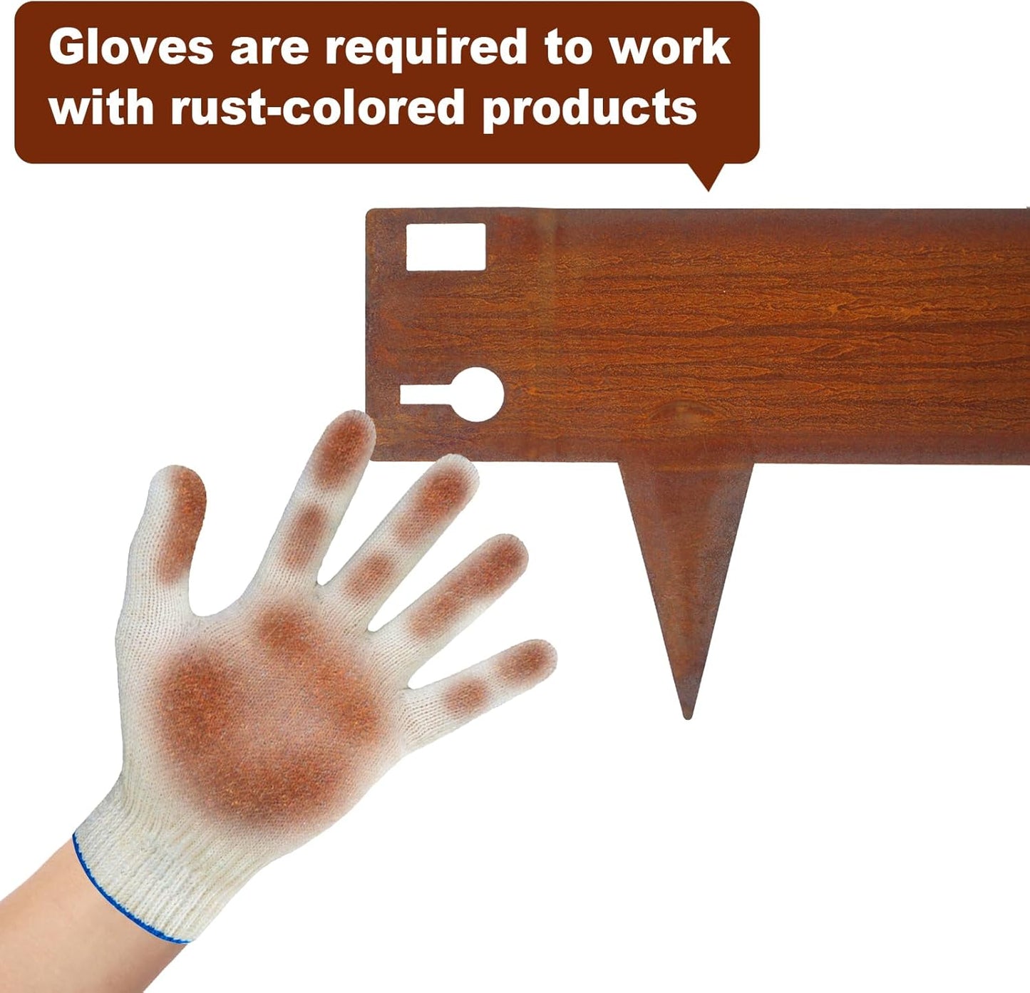 42" L X7.9 H Corten Steel Landscape Edging, 6 Pack Hammer in Landscape Edging, Garden Edging Border for Lawn, Flower Bed, Yard (Rust-Colored)