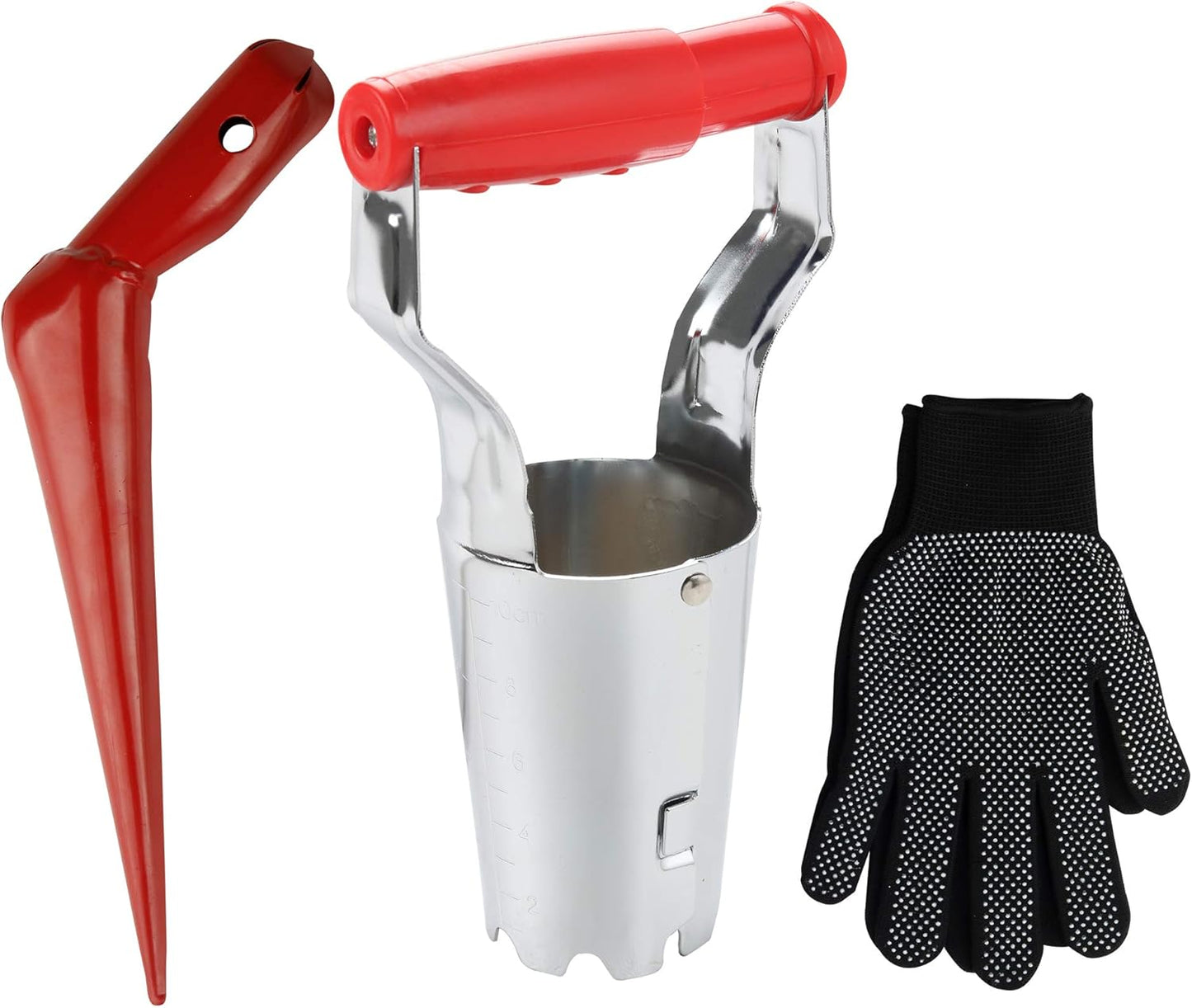 FLORA GUARD 2 Piece Bulb Planting Tool Set, Includes 1 Bulb Planter with Depth Markers, 1 Metal Planting Dibber, Ideal Transplanter Kit