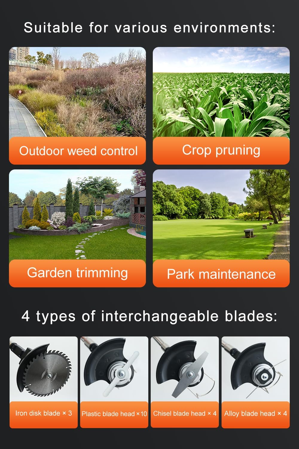 Cordless Weed Wacker,Lightweight Telescoping Shaft,Electric Weed Eater,2 Batteries,Enhanced Safety Features,Grass Trimmer Cordless for Lawn, Garden, Yard GCJ-Black