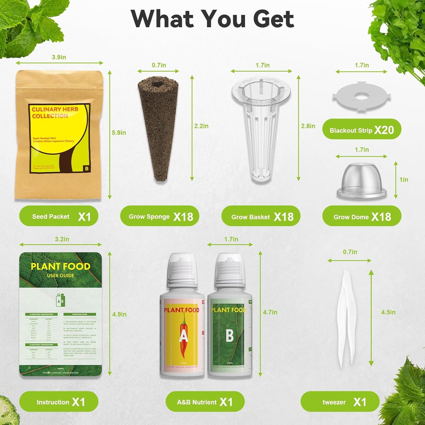 inbloom 18-Pod Herb Seed Pod Kit – Compatible with AeroGarden, Ahopegarden, Gardencube Hydroponic Garden with 350+ Seeds: Basil, Mint, Cilantro, Parsley, Shiso, Chicory, Liquorice – Mothers Day Gift