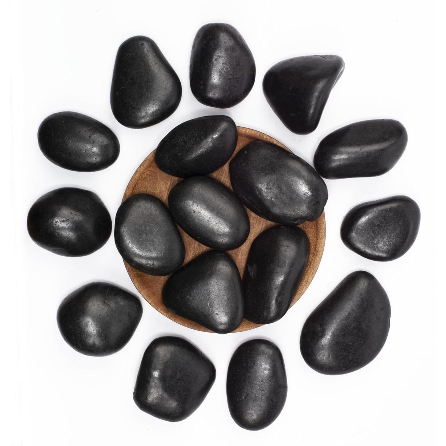 20 lbs Black River Rocks - Large Polished Black Pebbles for Plants & Garden Decorative Stones，2-3" Polished Pebbles for Landscaping, Fish Tanks, Flower Pots, Water Fountains