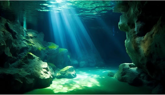 Underwater Fish Tank Background Under The Sea Cave Style Aquarium Background Ocean Floor Cave Sunlight Fish Tank Backdrop Tropical Fish Aquarium Terrarium Backgrounds Decorations 30x18in