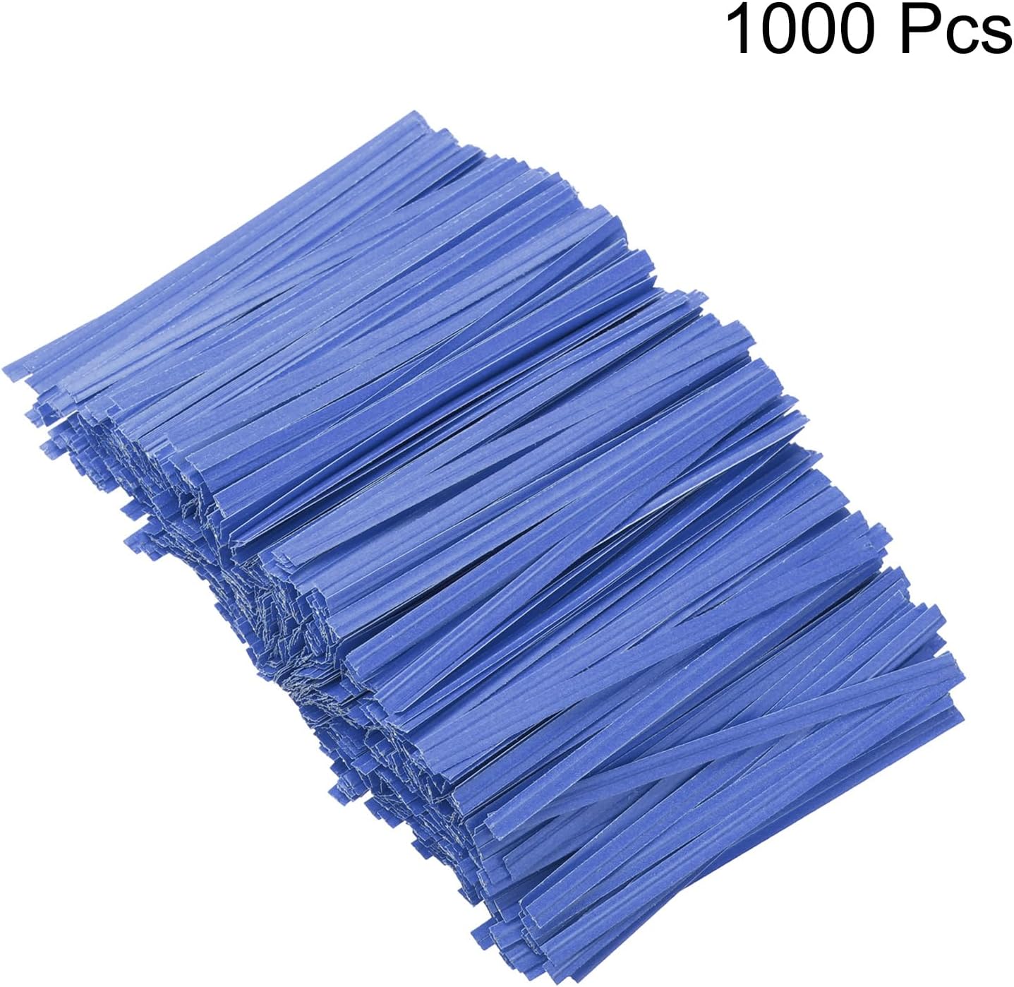 HARFINGTON 1000pcs Bag Twist Ties 3.5" Reusable Kraft Paper Twist Ties Wire Cable Ties for Party Bread Candy Cake, Blue