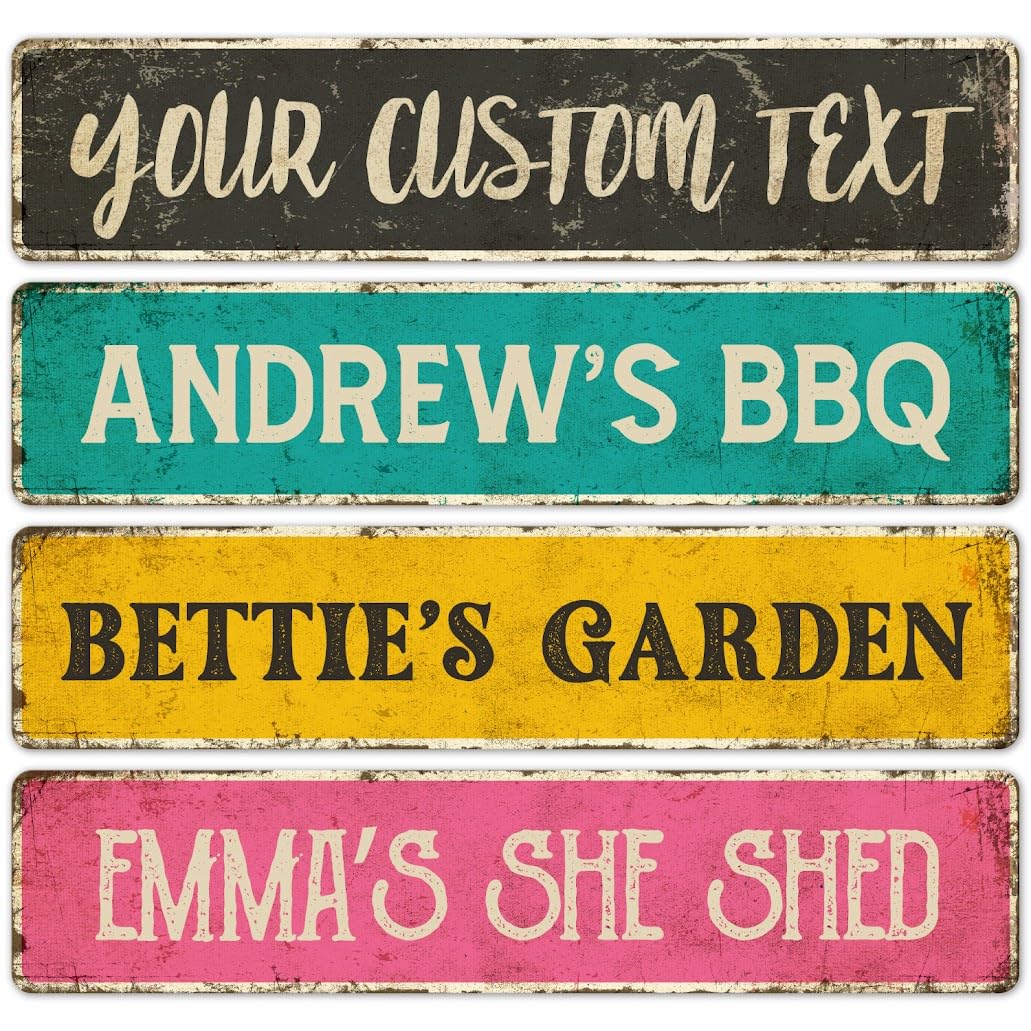 Custom Rustic Sign, Personalized Decor Street Signs Gift, 24x6 Inches, ACM, Fade Resistant, Made in USA