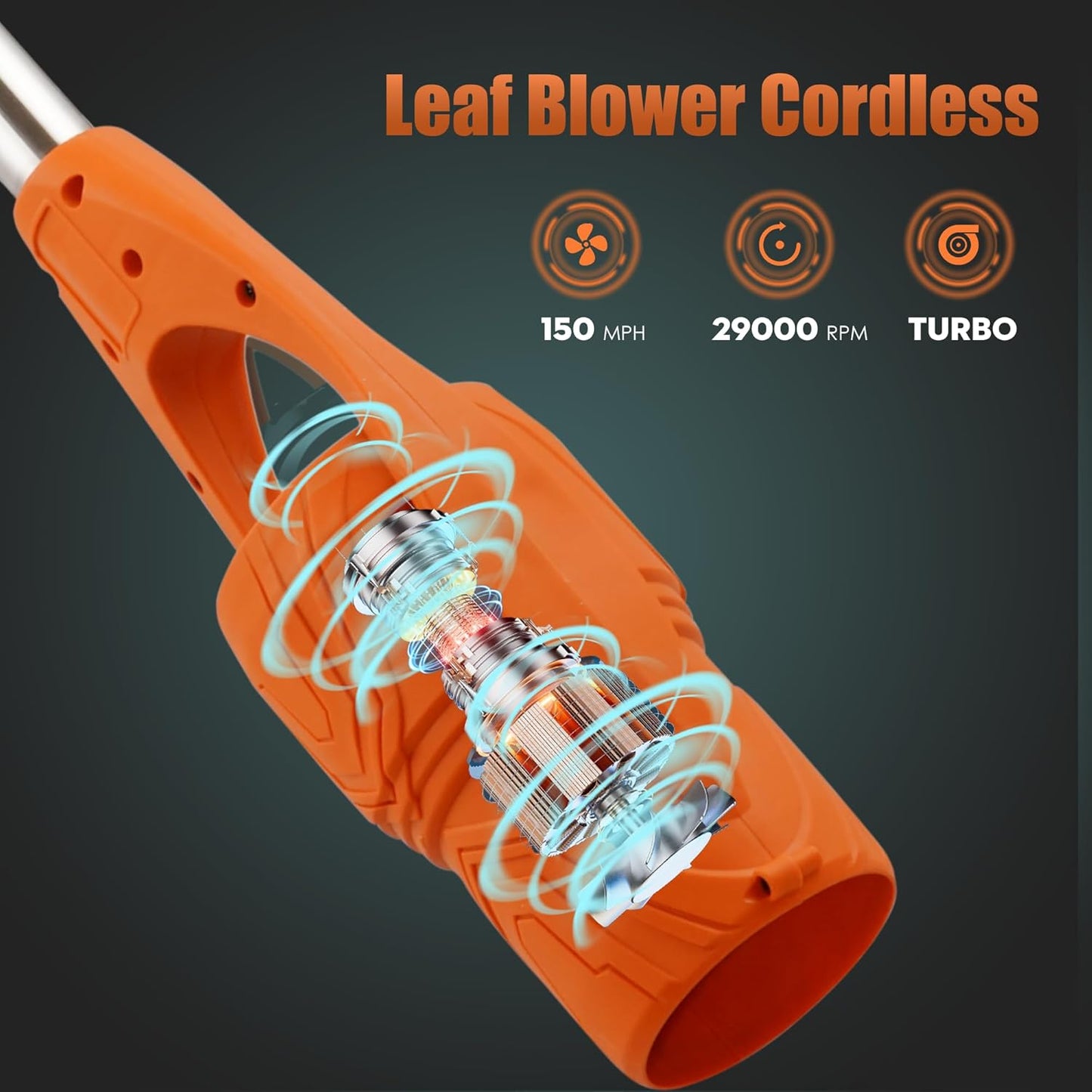 Cordless Leaf Blower 21V Electric - Lightweight Handheld, Speed Control via Pressure Switch, 2 x 2.0Ah Batteries & 1-Hour Fast Charger, for Lawn Care, Leaf Blowing, Small Gravel - Garden Cleaning