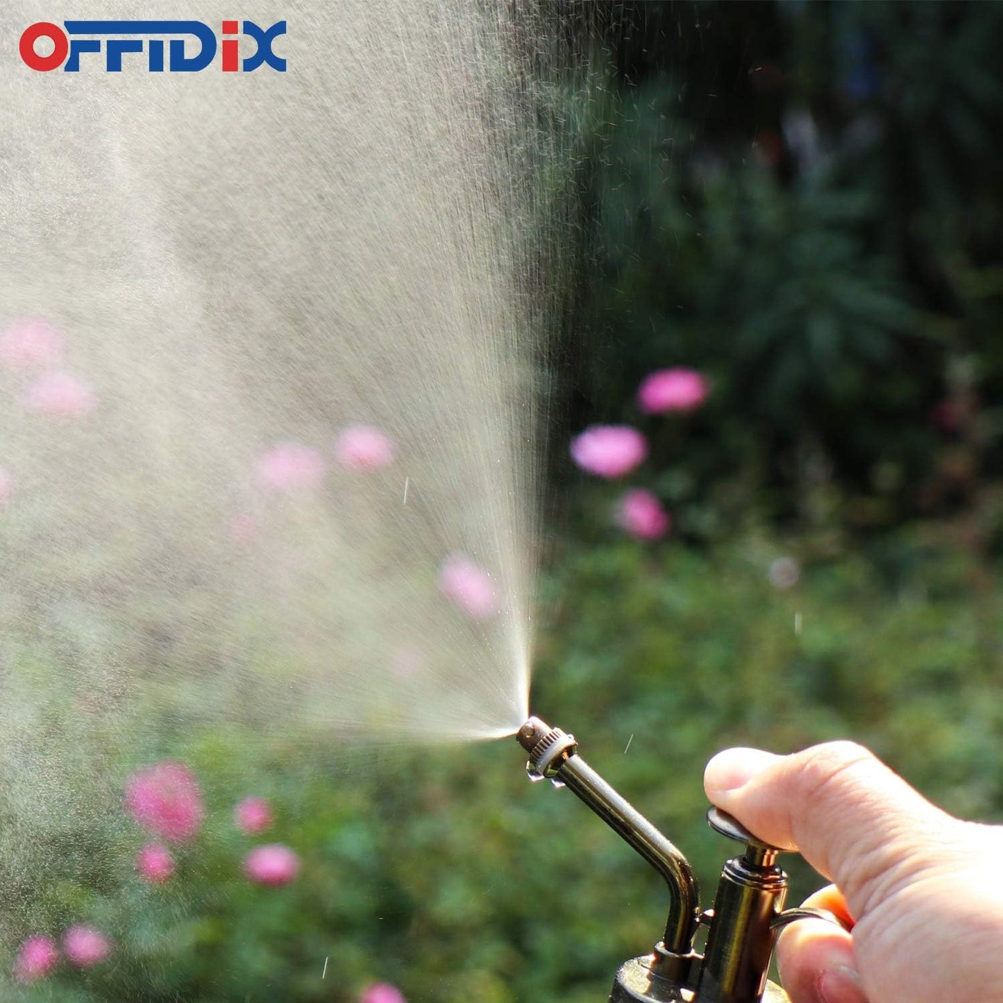 OFFIDIX Plant Mister,Glass Spray Bottle Small Watering Can Indoor 6.3" Tall Vintage Pumpkin Style Plastic Top Pump One Hand Mister Spray Bottle for Indoor Potted Plants (Olive Green)