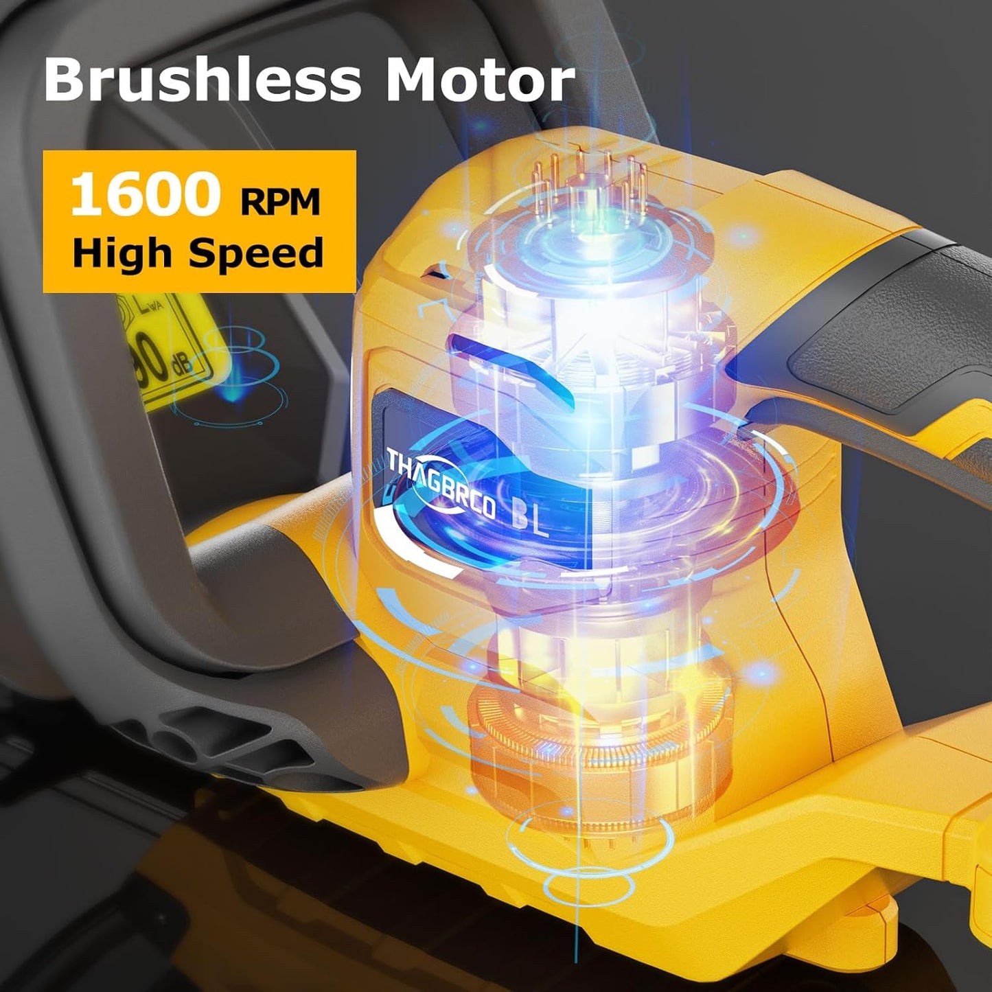 Hedge Trimmer Compatible for Dewalt 20V 60V DCB206 DCB609，Cordless Electric Hedge Trimmer with 1600RPM Brushless Motor, 22'' Dual-Action Blade with 3/5'' Cutting Capacity (NO Battery)