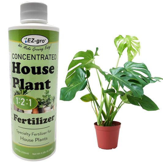 Professional Liquid Indoor Plant Fertilizer by EZ-gro | 3:1:2 Ratio of Concentrate Indoor Plant Food | 8 oz