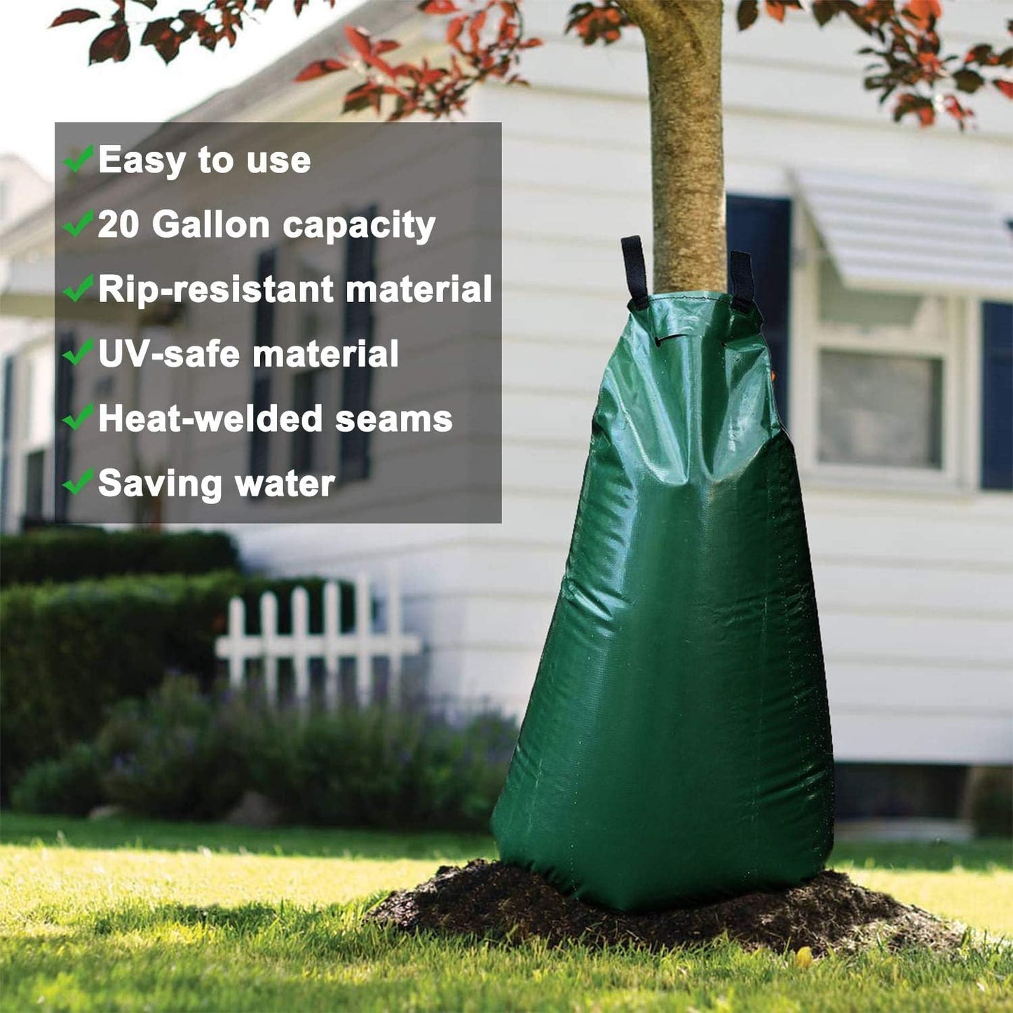 12 Pack 20 Gallon Tree Watering Bags, Reusable, Heavy Duty, Slow Release Water Bags for Trees, Premium PVC Tree Drip Irrigation Bags