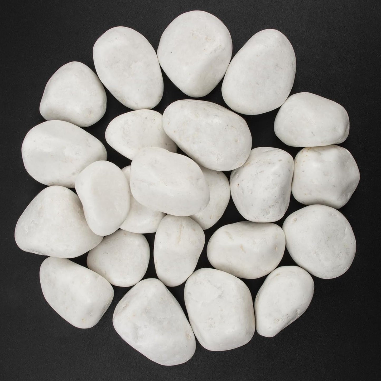 20 lbs White Polished Decorative Stones, 2-3 Inch Polished Rocks, Ideal for Garden Landscaping, Potted Plants, Pathways, Vase Fillers, and Aquarium Decoration(Pure White, Weight: 20 LB)