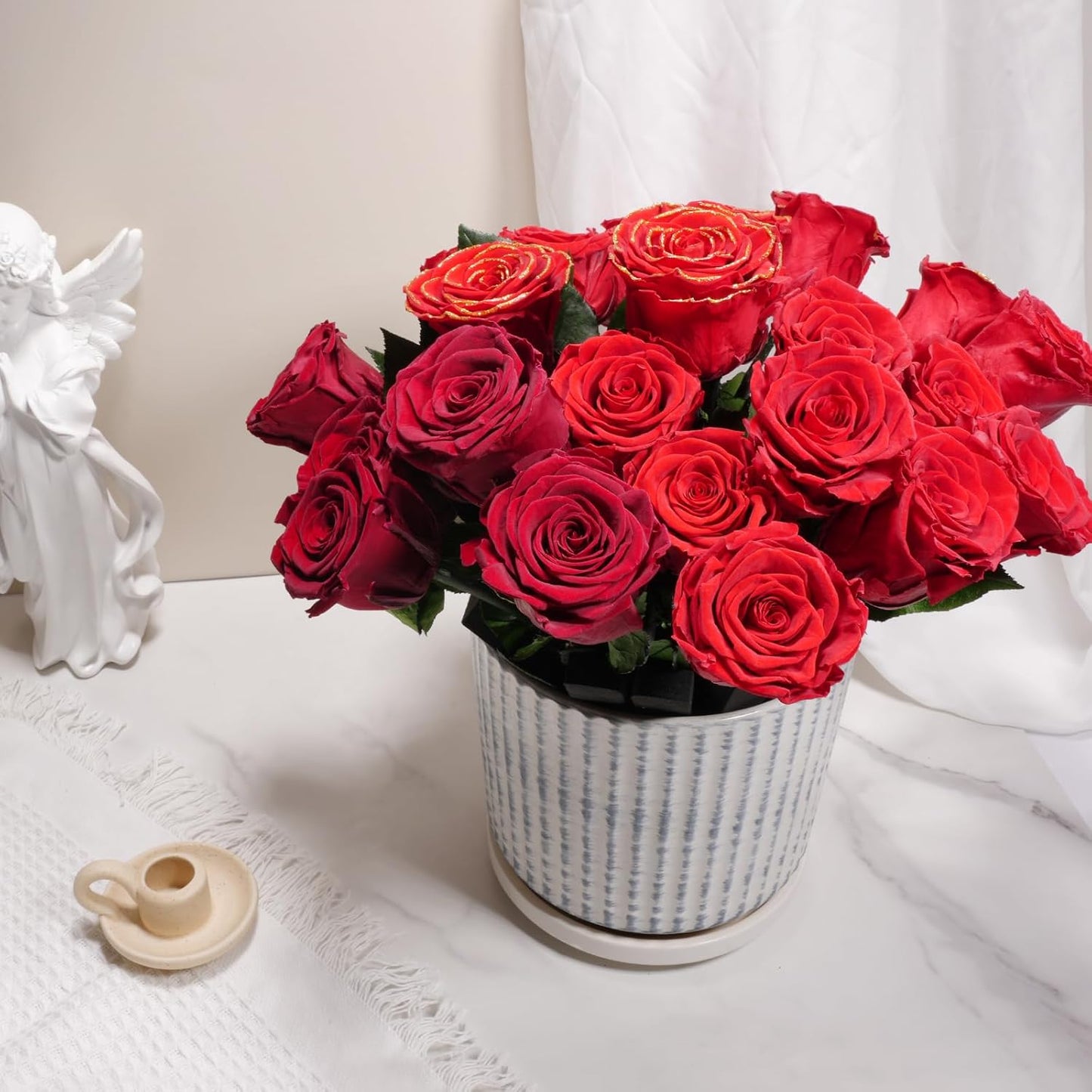 Yamonic Preserved Flowers Rose for Women Mom, Mom Birthday Rose Gifts for Mother, Real Flower Rose for Her, Grandma, Wife, Girlfriend Gifts on Valentine's Day, Mothers Day,Anniversary