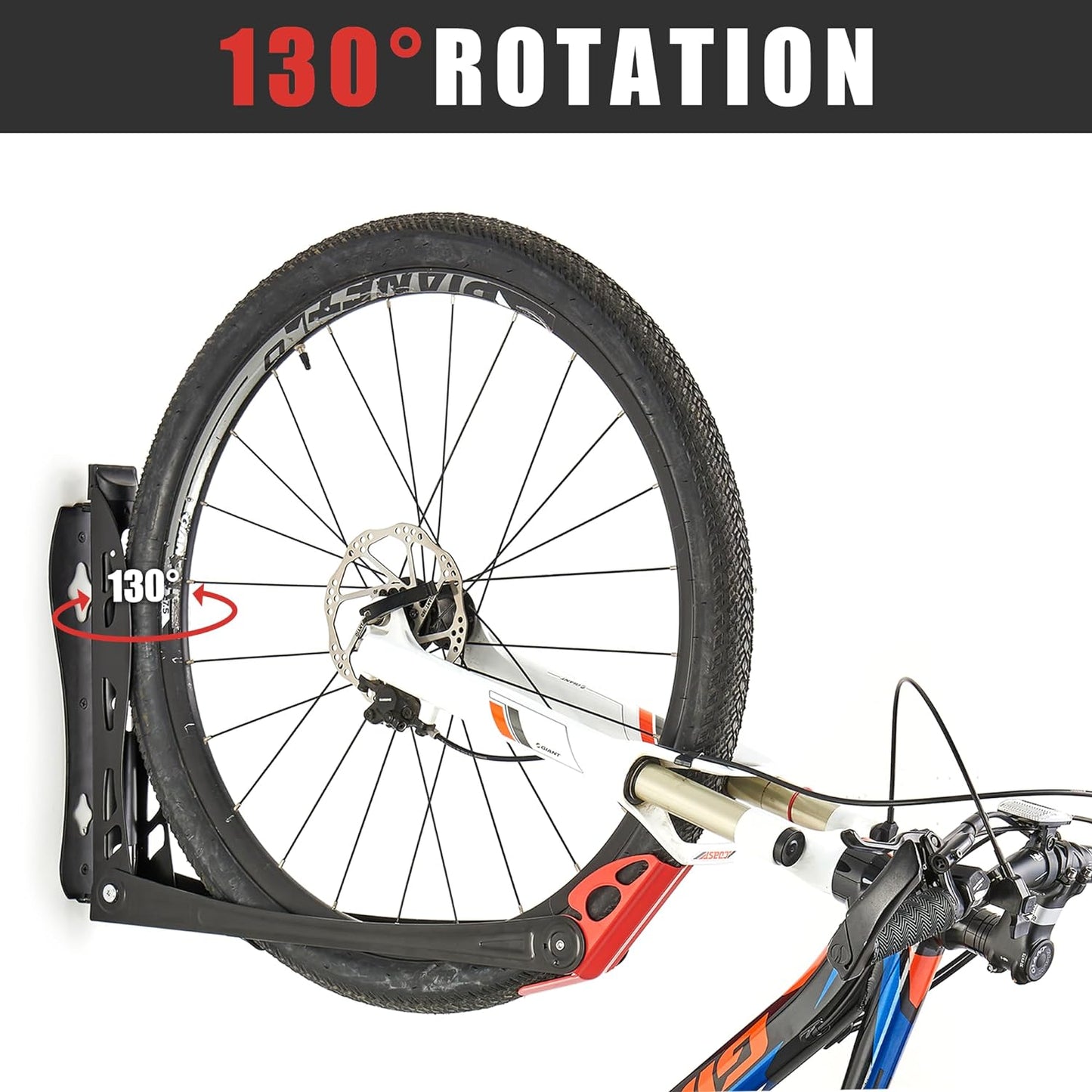 Wallmaster BIKEPAL Swivel Bike Rack, Wall Mounted Vertical Bike Storage Hanger, Space Saving for Home and Garage, 2 Pack