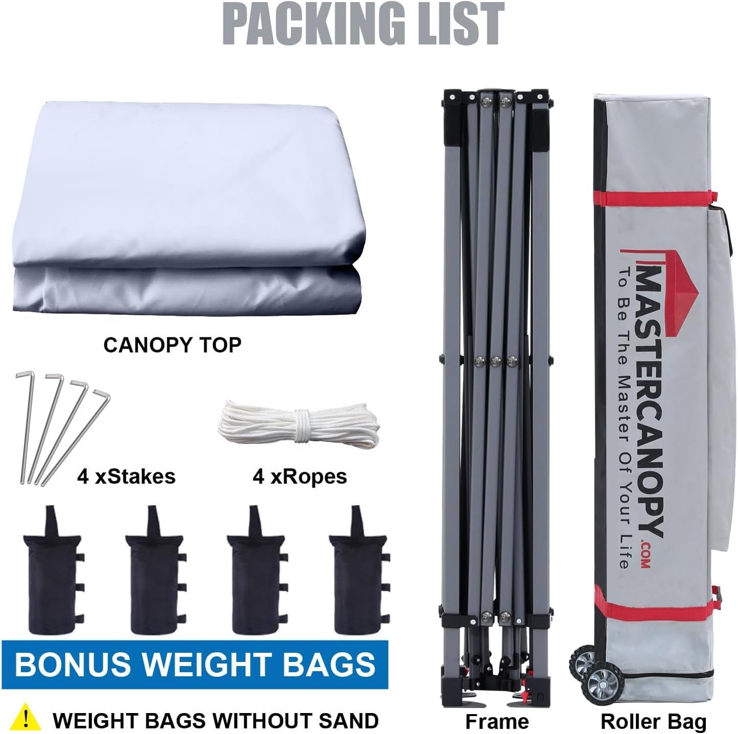 MASTERCANOPY Heavy Duty Pop-up Canopy Tent with Sidewalls (10x10,White)